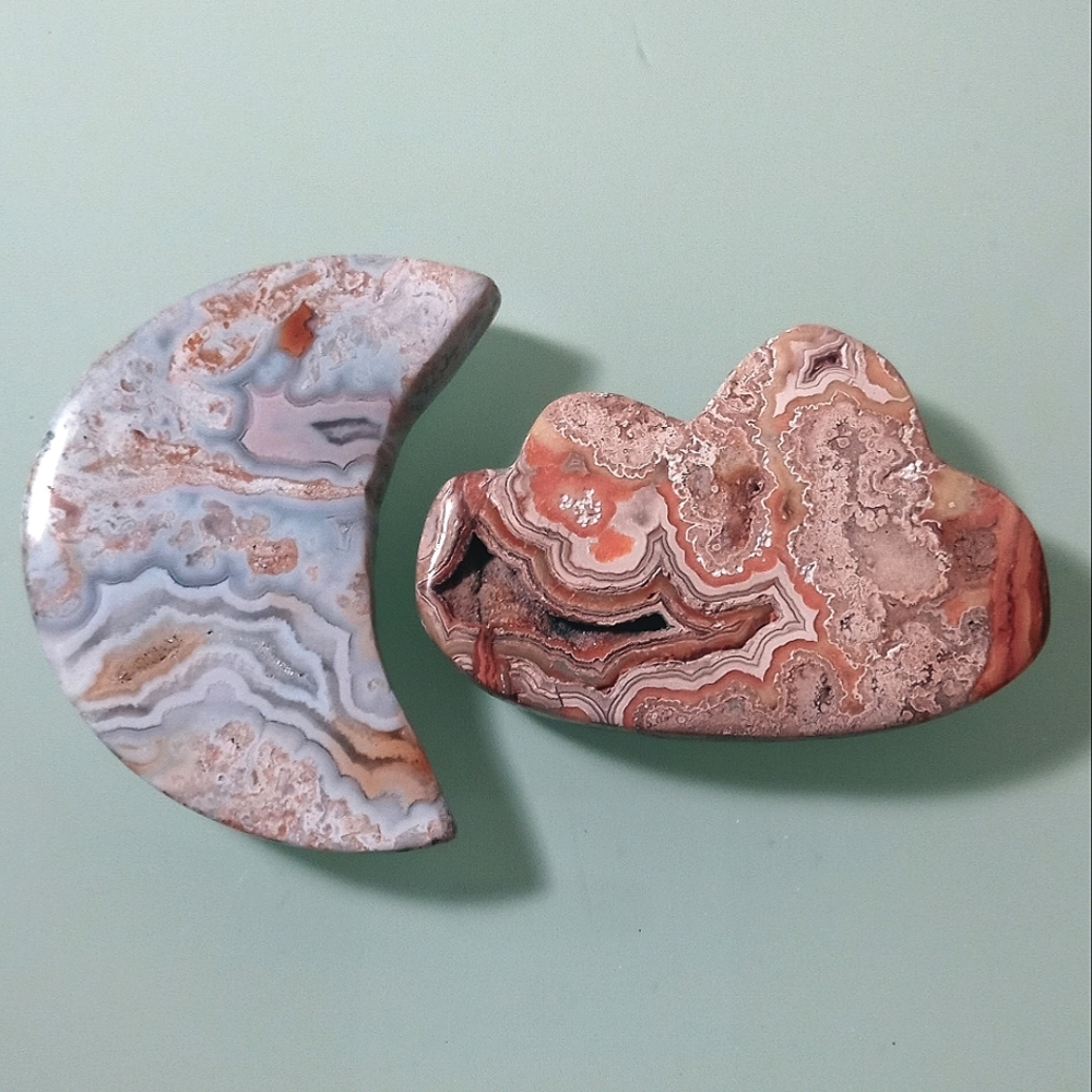 Lace Agate Moon & Cloud Bundle